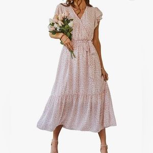 Pink & White Maxi Dress